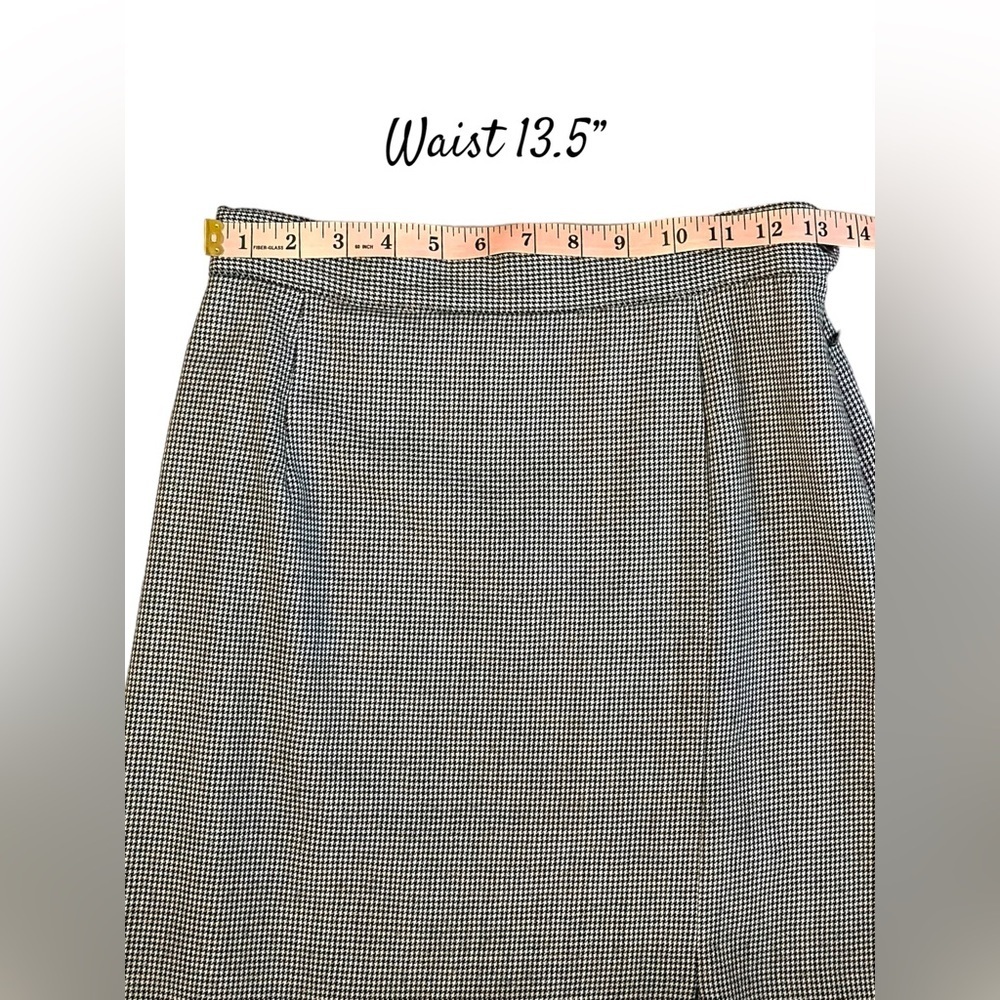 Mark Shale Vintage  Black and White Houndstooth Pencil Skirt Women's Size 6 - Picture 10 of 13